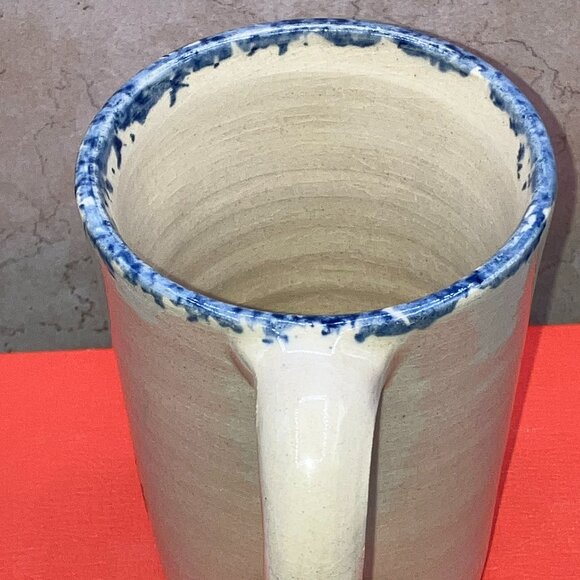 Yesteryears Pottery Blue Bonnet Coffee Mug 12 oz Texas Hand Turned Hand Painted - Picture 5 of 10